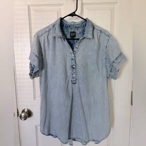 GAP Faded Blue Denim blouse